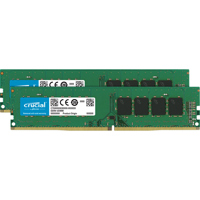 

Crucial 8GB Kit 4GBx2 DDR4 2666 MT/S PC4-21300 CL19 SR X8 Udimm 288Pin