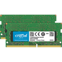 

Crucial 8GB (2x 4GB) 260-Pin SODIMM DDR4 PC4-21300 Memory Module Kit, CL19, Unbuffered, 2666 MT/S, Non-ECC, 1.2V, 512Meg x 64, Single Rank, x8 Based