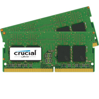 

Crucial 8GB (2x 4GB) 260-Pin SODIMM DDR4 (PC4-19200) Server Memory Module Kit, CL=17, Unbuffered, 2400 MT/S Speed, Non-ECC, 1.2V, Single Rank, x8 Based, 512Meg x 64