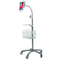 

CTA Digital Heavy-Duty Gooseneck Floor Stand with VESA Plate and Storage Basket for 7-14" Tablets
