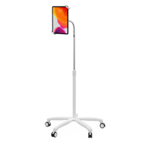 

CTA Digital Heavy-Duty Security Gooseneck Medical Mobile Floor Stand for 7-13" Tablets, White
