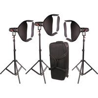 

Came-TV Boltzen 30W Bi-Color Fresnel Fanless Focusable LED 3-Light Kit, Includes 3x SB4040 Softboxes, 3x 7.87' Light Stands and Wheeled Kit Case