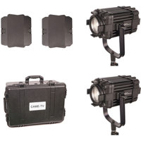 

Came-TV Boltzen B-60 Fresnel 60W Fanless Focusable LED Daylight 2-Light Kit, Includes 2x Removable Barndoors, 2x Power Adapter, 2x D-Tap Cable & Hard Carrying Case