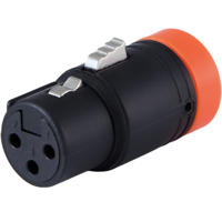 

Cable Techniques Low Profile Right-Angle XLR 3-Pin Female Connector with B-Shell, Large/Orange Cap