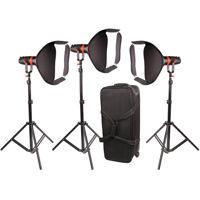 

Came-TV Boltzen 55W Bi-Color Fresnel Focusable LED 3-Light Kit, Includes 3x SB4040 Softboxes, 3x 7.87' Light Stands and Wheeled Kit Case