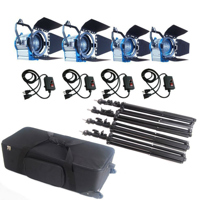 

Came-TV Fresnel Tungsten Video Spotlight Kit, Includes 2x 1000W Focusable Light, 2x 650W Focusable Light, 2x 650W GY9.5 Bulb, 2x 1000W G22 Bulb, 4x 2.4m Air Cushioned Light Stand, Carrying Bag with Wheels