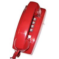 

Cortelco No Dial Wall Phone with Armored Cord and Plastic Cradle, Red