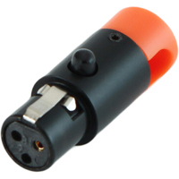 

Cable Techniques Low Profile Right Angle TA3F Mini XLR 3-Pin Female Connector, Large/Orange Cap