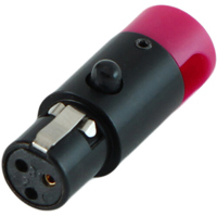 

Cable Techniques Low Profile Right Angle TA3F Mini XLR 3-Pin Female Connector, Large/Purple Cap