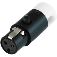 

Cable Techniques Low Profile Right Angle TA3F Mini XLR 3-Pin Female Connector, Large/White Cap