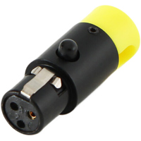 

Cable Techniques Low Profile Right Angle TA3F Mini XLR 3-Pin Female Connector, Large/Yellow Cap