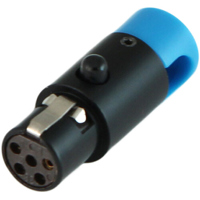 

Cable Techniques LPS Low Profile Right-Angle TA5F Mini XLR 5-Pin Female Connector, Large/Blue Cap