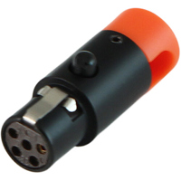 

Cable Techniques LPS Low Profile Right-Angle TA5F Mini XLR 5-Pin Female Connector, Large/Orange Cap