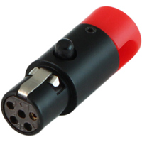 

Cable Techniques LPS Low Profile Right-Angle TA5F Mini XLR 5-Pin Female Connector, Large/Red Cap