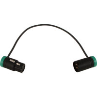 

Cable Techniques 10" Low-Profile XLR 3-Pin Adjustable Angle Cable, XLR-F to XLR-M, 3.2 mm Diameter, Green Caps