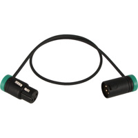 

Cable Techniques Low-Profile XLR-3F to XLR-3M Adjustable Angle 3-pin Cable, 18" - Green Caps