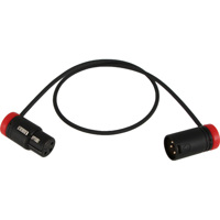 

Cable Techniques Low-Profile XLR-3F to XLR-3M Adjustable Angle 3-pin Cable, 18" - Red Caps