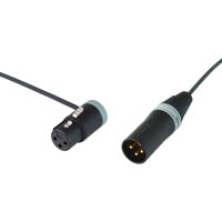 

Cable Techniques 12" Premium Low Profile Right Angle XLR-3F to XLR-3M Straight Microphone Cable, Gray Caps