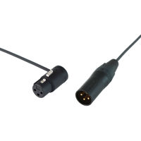 

Cable Techniques 12" Premium Low Profile Right Angle XLR-3F to XLR-3M Straight Microphone Cable, Black Caps