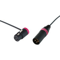 

Cable Techniques 12" Premium Low Profile Right Angle XLR-3F to XLR-3M Straight Microphone Cable, Purple Caps