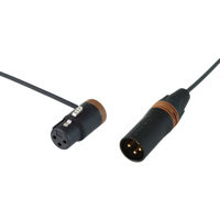

Cable Techniques 24" Premium Low Profile Right-Angle XLR-3F to XLR-3M Straight Microphone Cable, Brown Caps