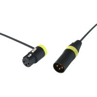 

Cable Techniques 24" Premium Low Profile Right-Angle XLR-3F to XLR-3M Straight Microphone Cable, Yellow Caps