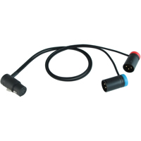 

Cable Techniques 18" Low Profile Right-Angle XLR-5F to 2x XLR-3M Stereo Y-Cable, Blue/Red Caps