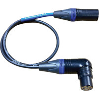 

Cable Techniques 18" Neutrik XLR 3-pin Female Right Angle to XLR 3-pin Male Canare L2E5 Audio Bag Receiver Cable, Blue XLR Ring