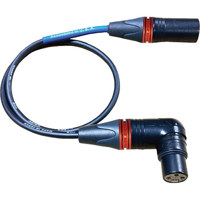 

Cable Techniques 18" Neutrik XLR 3-pin Female Right Angle to XLR 3-pin Male Canare L2E5 Audio Bag Receiver Cable, Red XLR Ring