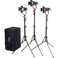 

Came-TV Boltzen Q-Series 55W High Output Fresnel Focusable Bi-Color LED 3-Light Kit with Light Stands and Case