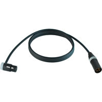 

Cable Techniques 10' Premium Low Profile Right-Angle XLR-3F to XLR-3M Straight Mogami W2893 Microphone Cable, Gray Cap/Ring