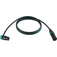 

Cable Techniques 10' Premium Low Profile Right-Angle XLR-3F to XLR-3M Straight Mogami W2893 Microphone Cable, Green Cap/Ring