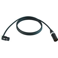 

Cable Techniques 15' Premium Low Profile Right-Angle XLR-3F to XLR-3M Straight Mogami W2893 Microphone Cable, White Cap/Ring