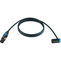 

Cable Techniques 10' Premium Low Profile Straight XLR-3F to XLR-3M Right-Angle Mogami W2893 Microphone Cable, Blue Cap/Ring