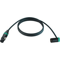 

Cable Techniques 10' Premium Low Profile Straight XLR-3F to XLR-3M Right-Angle Mogami W2893 Microphone Cable, Green Cap/Ring