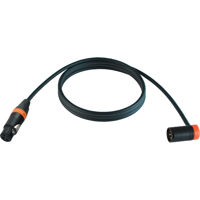 

Cable Techniques 10' Premium Low Profile Straight XLR-3F to XLR-3M Right-Angle Mogami W2893 Microphone Cable, Orange Cap/Ring