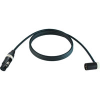 

Cable Techniques 10' Premium Low Profile Straight XLR-3F to XLR-3M Right-Angle Mogami W2893 Microphone Cable, White Cap/Ring