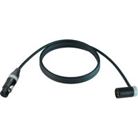 

Cable Techniques 15' Premium Low Profile Straight XLR-3F to XLR-3M Right-Angle Mogami W2893 Microphone Cable, Gray Cap/Ring