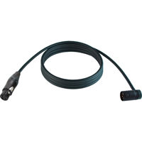 

Cable Techniques 25' Premium Low Profile Straight XLR-3F to XLR-3M Right-Angle Mogami W2893 Microphone Cable, Black Cap/Ring