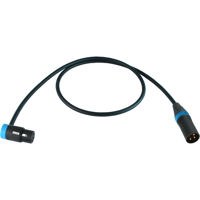 

Cable Techniques 3' Premium Low Profile Right-Angle XLR-3F to XLR-3M Straight Mogami W2549 Microphone Cable, Blue Cap/Ring