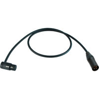 

Cable Techniques 3' Premium Low Profile Right-Angle XLR-3F to XLR-3M Straight Mogami W2549 Microphone Cable, Black Cap/Ring