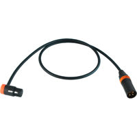 

Cable Techniques 3' Premium Low Profile Right-Angle XLR-3F to XLR-3M Straight Mogami W2549 Microphone Cable, Orange Cap/Ring