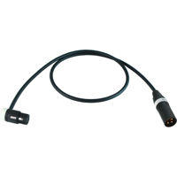 

Cable Techniques 3' Premium Low Profile Right-Angle XLR-3F to XLR-3M Straight Mogami W2549 Microphone Cable, White Cap/Ring