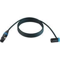

Cable Techniques 25' Premium Low Profile Straight XLR-3F to XLR-3M Right-Angle Mogami W2549 Microphone Cable, Blue Cap/Ring