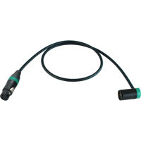 

Cable Techniques 3' Premium Low Profile Straight XLR-3F to XLR-3M Right-Angle Mogami W2549 Microphone Cable, Green Cap/Ring