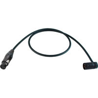 

Cable Techniques 3' Premium Low Profile Straight XLR-3F to XLR-3M Right-Angle Mogami W2549 Microphone Cable, Black Cap/Ring