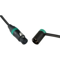 

Cable Techniques 50' Premium Low Profile Straight XLR-3F to XLR-3M Right-Angle Mogami W2549 Microphone Cable, Green Cap/Ring