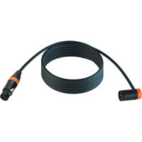 

Cable Techniques 50' Premium Low Profile Straight XLR-3F to XLR-3M Right-Angle Mogami W2549 Microphone Cable, Orange Cap/Ring