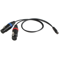 

Cable Techniques 24" Low Profile 2x XLR-3F to TA5F Balanced Y-Cable, Blue/Red Rings