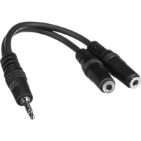 

Comprehensive 6" 3.5mm Mini Plug to Two Mini Jacks Audio Adapter Cable